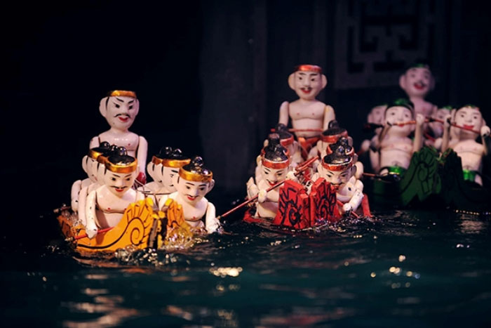 A water pupper show at Thang Long theater